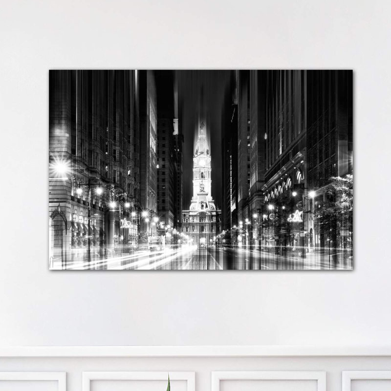 « city hall-philadelphia » par philippe hugonnard,-impression photo, H 18 po x l 26 po x P 1,5 po, Toile tendue