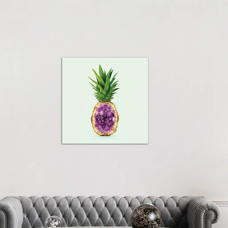 Pineapple Quartz by Paul Fuentes - Print on Canvas, 45.72 cm H x 45.72 cm W, Brown Framed