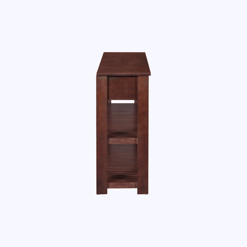 Entryway Console Table with 4 Drawers and 2 Shelves, Suitable for Entryways, Living Rooms., Brown