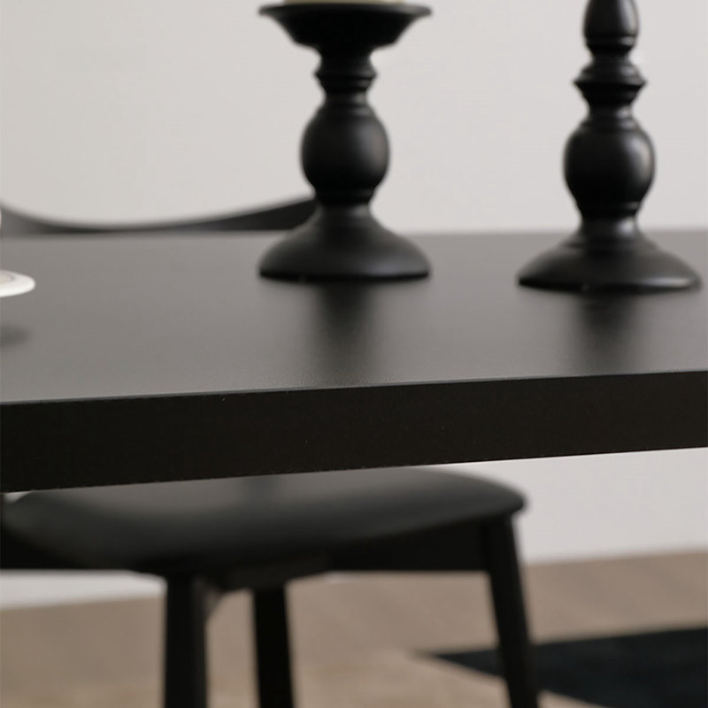 Minimalist Dining Table with Rock Slab Surface, 29.5"H x 86.6"L x 39.4"W