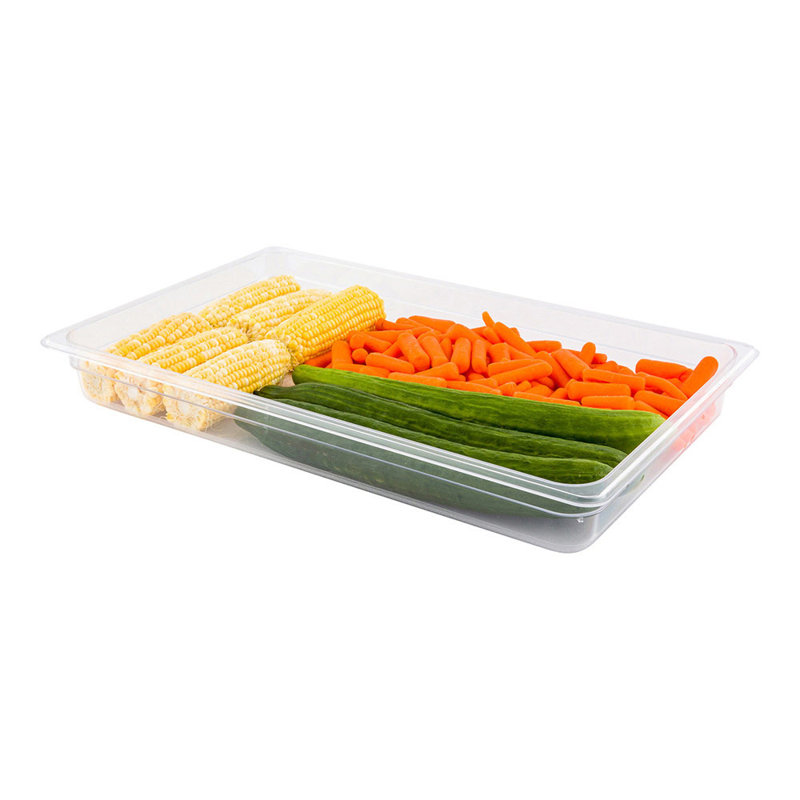 Articles de restaurant - casseroles profondes de 2,5 pouces, 1 contenant commercial pour aliments pleine grandeur - congelable, résistant aux bris, casseroles froides en plastique transparent, lavables à la vaisselle, pour la cuisine, les restaurants ou