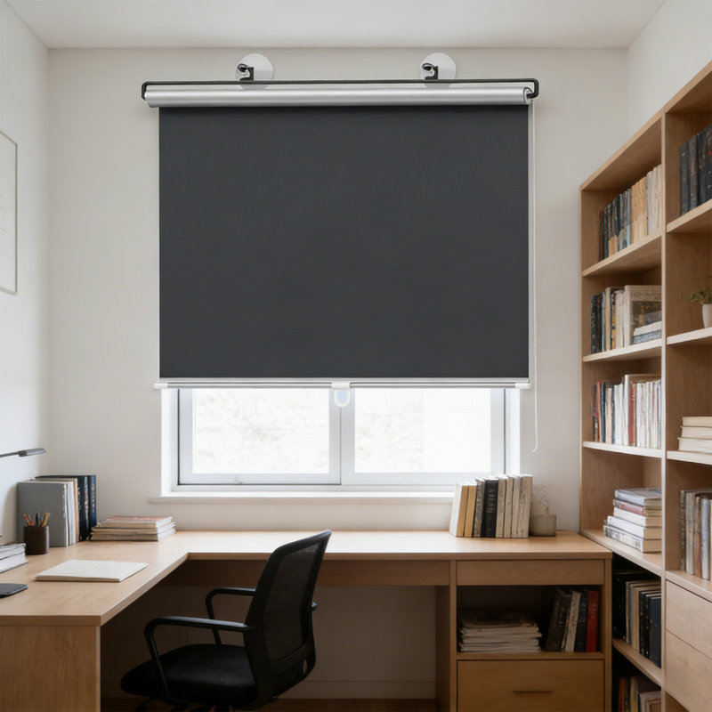 Rideau roulant réglable polyvalent 19,6 x 49,2 po pour fenêtres sans perçage de fixation de la crème solaire extensible pour chambre à coucher salon pare-brise de voiture de bureau