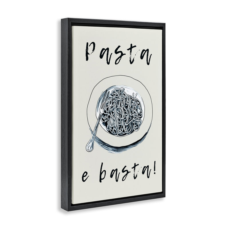 Cadre flottant Pasta e Basta Meal, design par Andreas Magnusson, Cadre flottant noir de jais, H 25 po x l 17 po