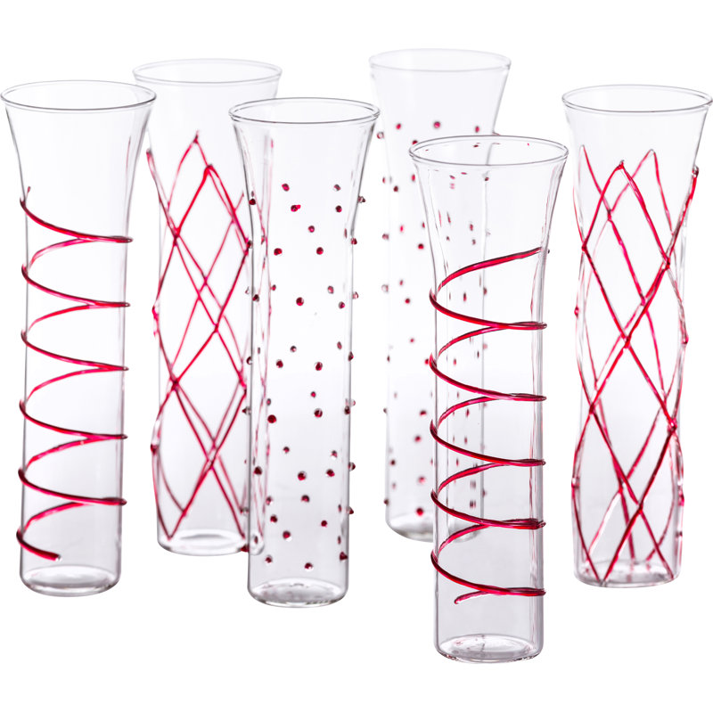 Razzle Dazzle 6 oz. Flute Set, Red