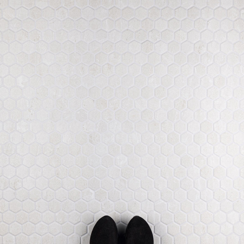 Liverpool Series Hex 10 " x 11-3/8 " Ceramic Mosaic Floor and Wall Tile, White