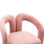 Chaise d'appoint rembourrée en velours rose avec pieds éléphants élégants et dossier incurvé, mousse douce, de 2 pour le salon