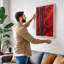 Crimson Bamboo Japandi - Wrapped Canvas-1309881762-1309881773