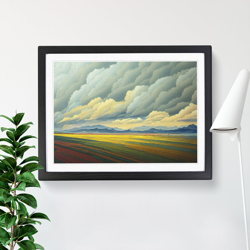 Clouds over a Meadow - Framed Print, Black, 46cm H x 64cm W x 2cm D