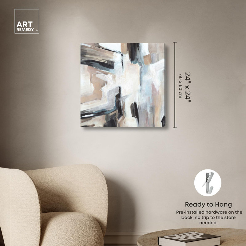 Impression sur toile Melodious Art Coastal Wall Decor par Art Remedy, H 24 po x l 24 po, Toile tendue avec châssis