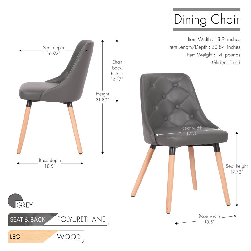 Chaise d'appoint rembourrée Pollark, Gris
