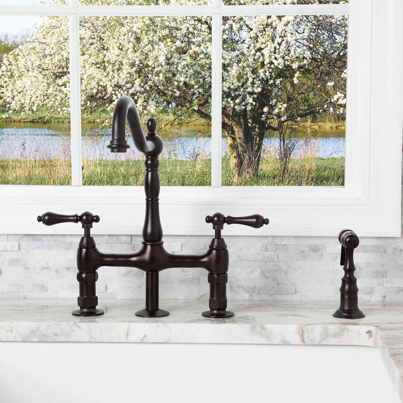 Chevington Kitchen Faucet with Side Spray, Oil Rubbed Bronze