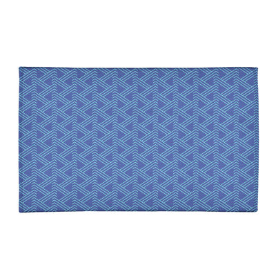 Tapis bleu zig zag