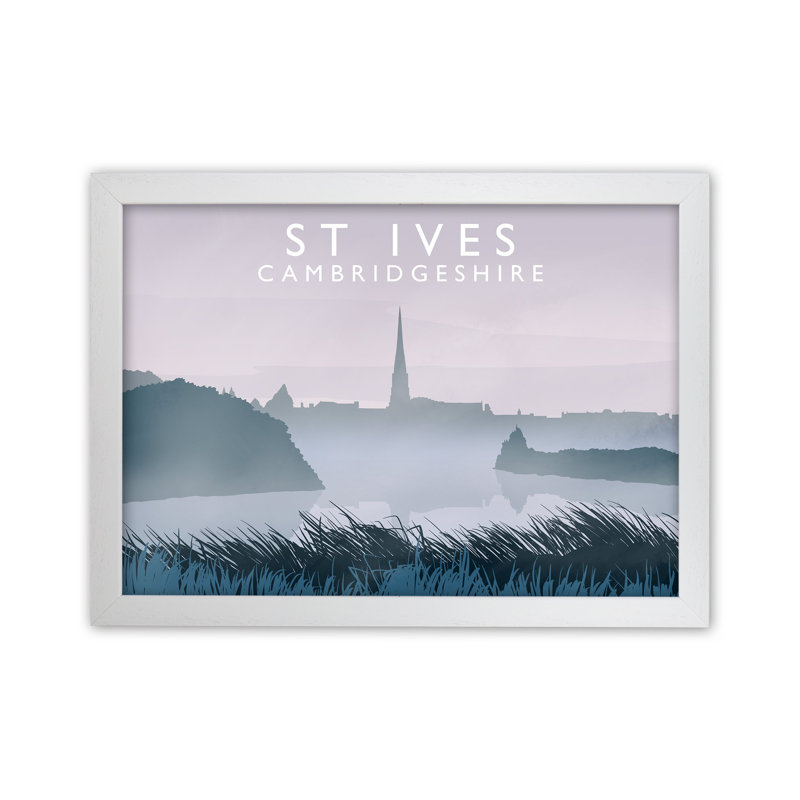 St Ives by Richard O'Neill - Print, 34cm H x 46cm W x 3cm D, White Framed