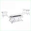 Table de bout contemporaine blanche avec cadre chromé et amp; Finition ultrabrillante, table basse assortie en option, tablette ouverte peu encombrante