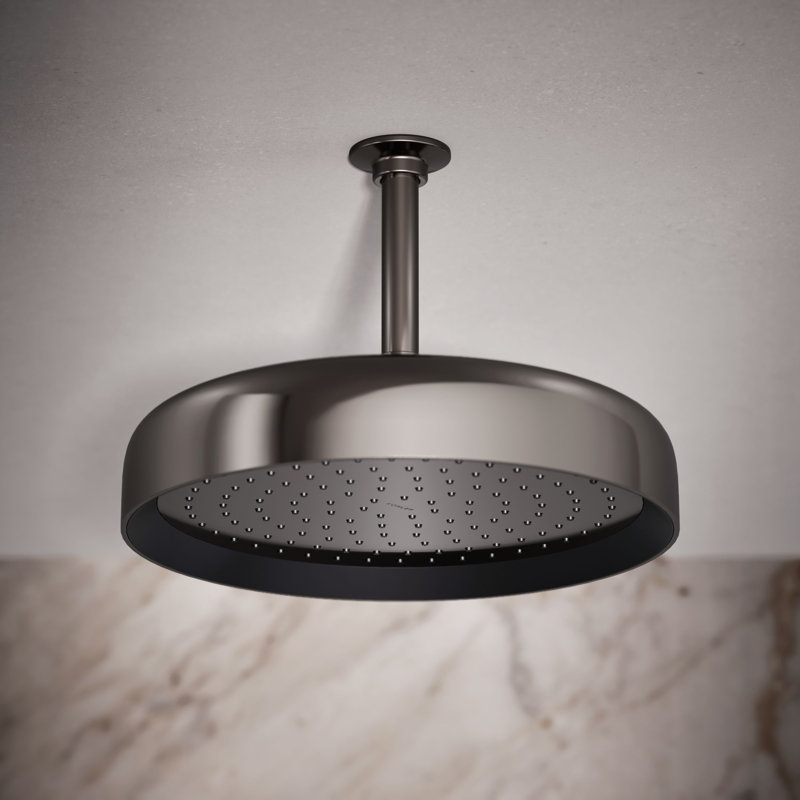 Statement™ 2.5 GPM Round 12 in. Rainhead with Katalyst Air-Induction Technology, Vibrant Titanium, Round, 1.75 GPM