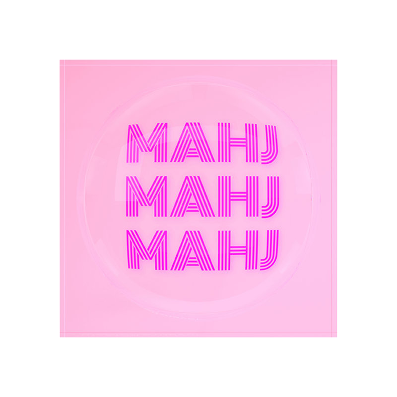 Mahj Mahj Mahj Mahjong Candy Catchall Dish, Pink, 8"W x 8"D x 2"H