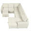 Ensemble de canapé de 107,5 po en forme de U, avec fauteuil de rangement, avec équipement de chargement, beige-1504576833