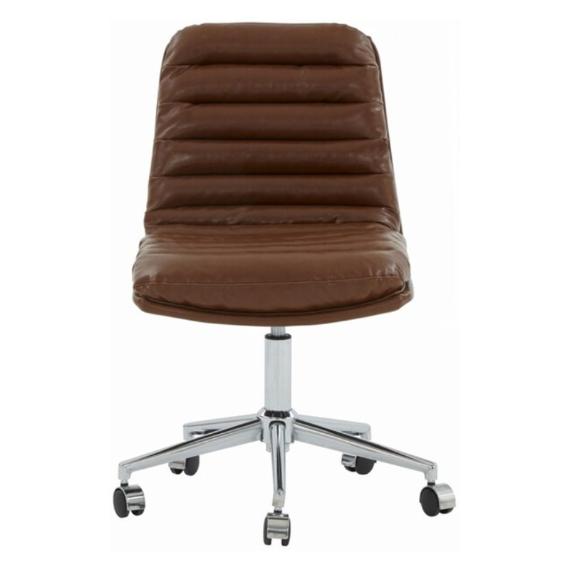 Chaise de bureau en similicuir, Brun