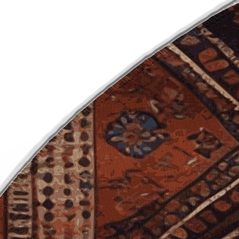 Tapis turc intérieur et extérieur noir, Rond 5 pi