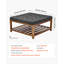 Grande table basse carrée avec repose-pieds 400 LBS
