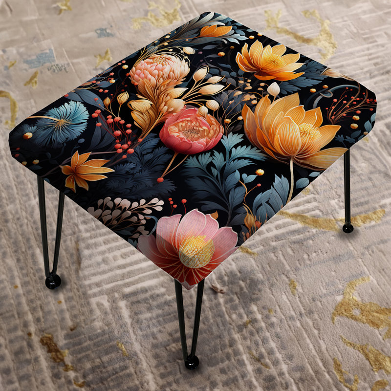 Kayyali - Floral Rectangle Ottoman