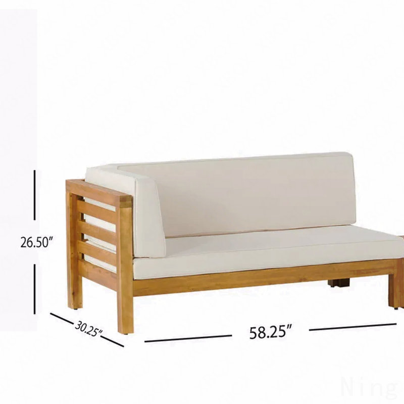 Corner Bench-L, Blue, Beige