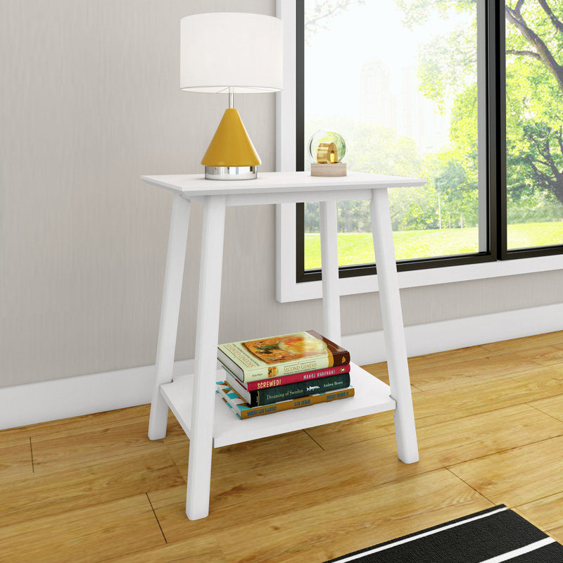 Ladora Solid Wood Nightstand, White