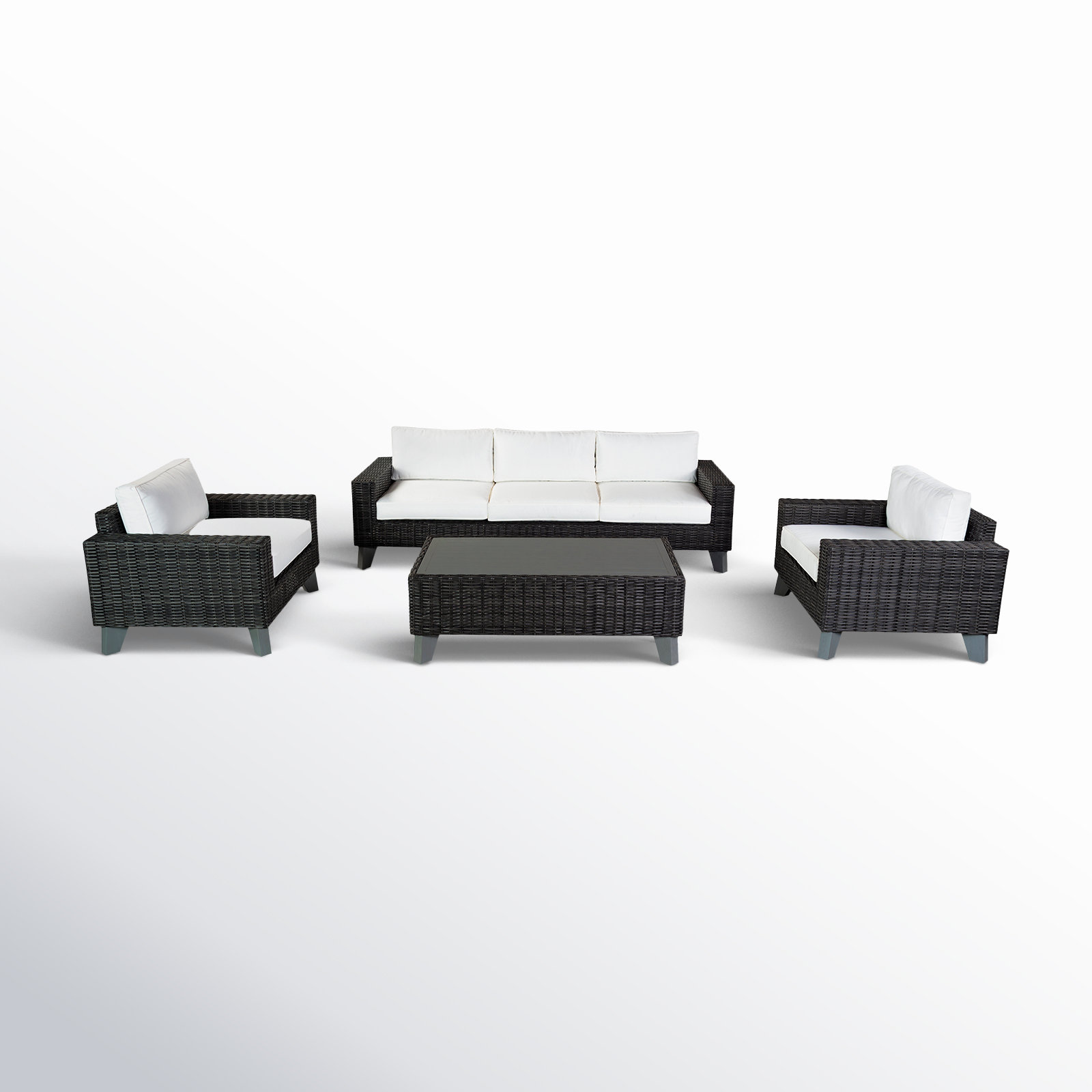 Swifton 3-Person Patio Seating Group, Black