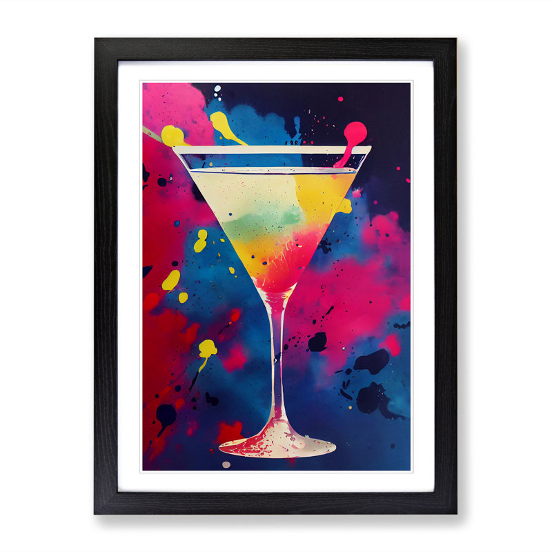 Cocktail Splatter Vol.2 - Single Picture Frame Print, Black Framed, 46cm H x 34cm W