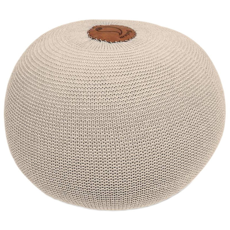 Pouf rond de 19 po de largeur, Ivoire