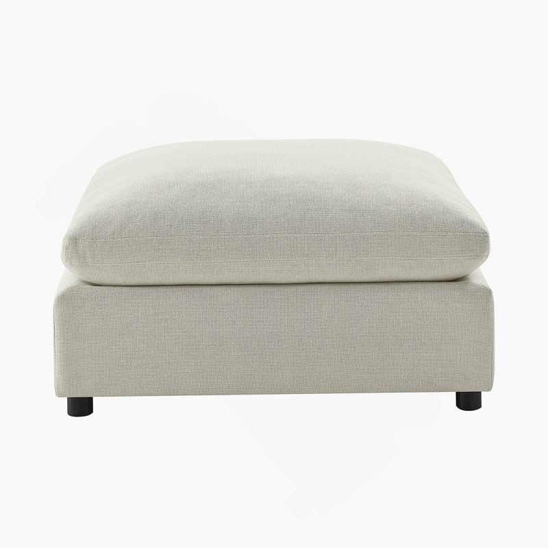 Tissu beige Cassandra Repose-pieds carré
