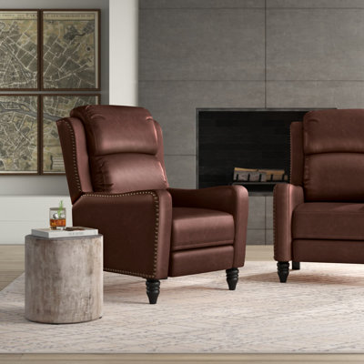 Fauteuil inclinable manuel en cuir véritable 29,5 po Amee