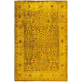 Overdyed One-of-a-Kind 4' 2" X 6' 2" Hand Knotted Area Rug