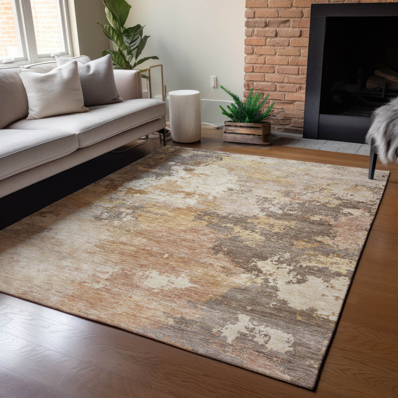 Machine Washable Indoor/Outdoor Jadiel ACN2367 Abstract Rug, Rectangle 3' x 5'