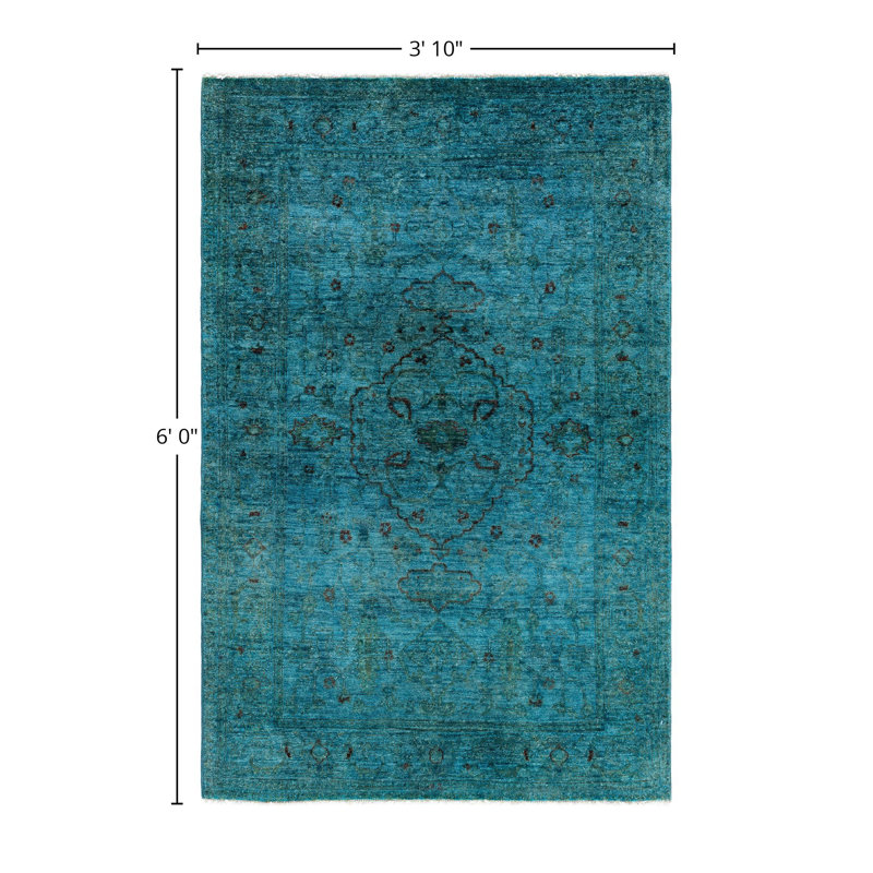 Overdyed One-of-a-Kind 3' 10" X 6' 0" Hand Knotted Area Rug