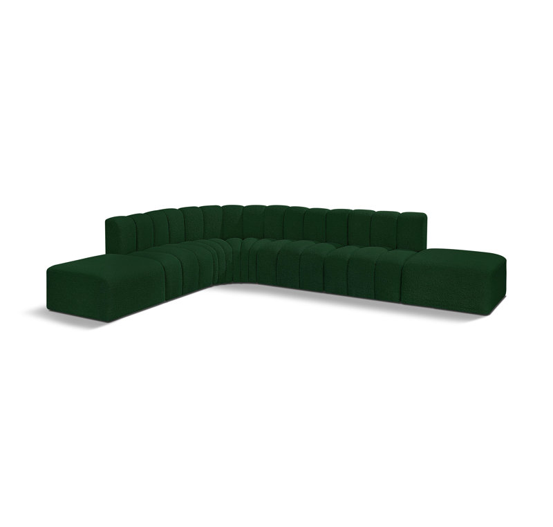 Canapé et méridienne rembourrés Hréfna, Boucle verte