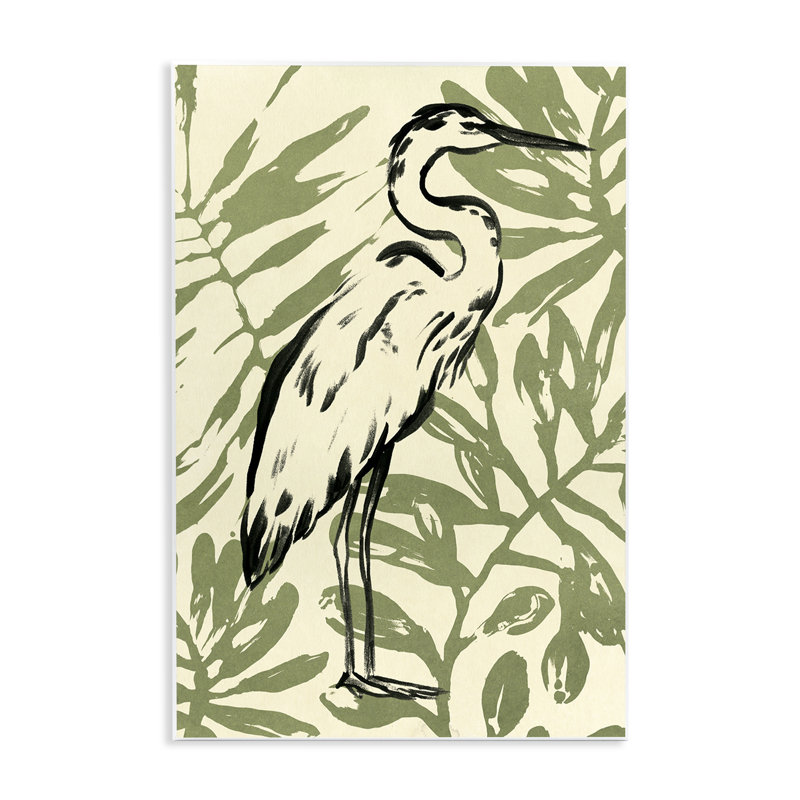 "Tropical Leaves & Bird", art mural par June Erica Vess, H 19 po x l 13 po