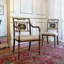 Ladder Back Arm Chair in Cherry/Beige