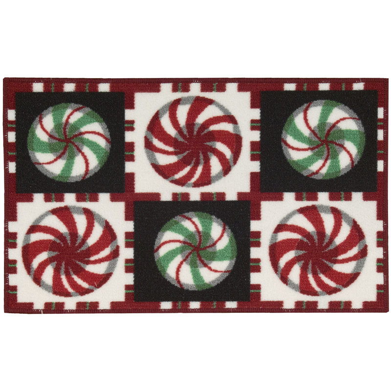 Tapis noir/blanc de noël