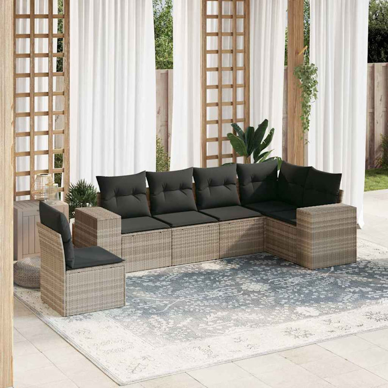  Ensemble de canapé de jardin gris clair, gris foncé pour coussins