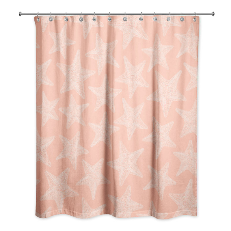Rideau de douche simple Leeann, Corail