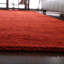 Tapis Manns en laine tissée à la main, écologique - 3 m x 4 m, rectangulaire, rouge, uni, épais et à poils longs, antidérapant, idéal pour le salon et la chambre.-24442636-130704250