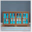 Vitrine à DEL avec vitrine antique avec portes en verre et tablettes réglables-123858823