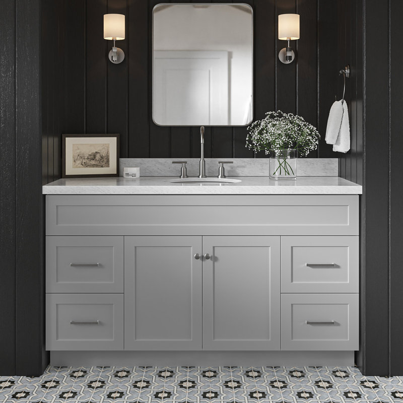 Ensemble de meuble-lavabo simple 61 po Abell, Gris