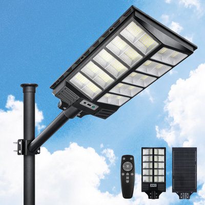 Home Outdoor LED Street Light With Solar Panels Dusk To Dawn With Motion Sensor Remote Control 3500W 300000 Lumens Waterproof For Parking Lots Backyard