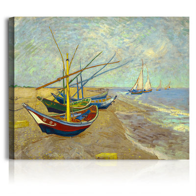«Pêche en bateau sur la plage» par Vincent Van Gogh, reproduction sur toile
