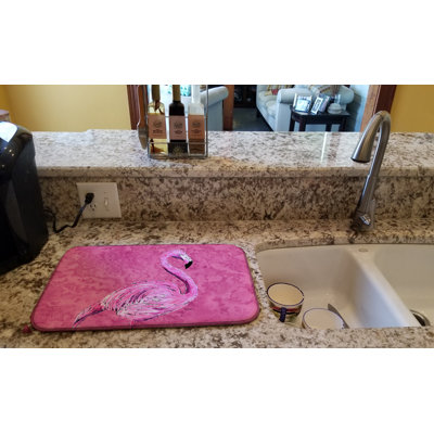 Tapis de séchage flamant rose