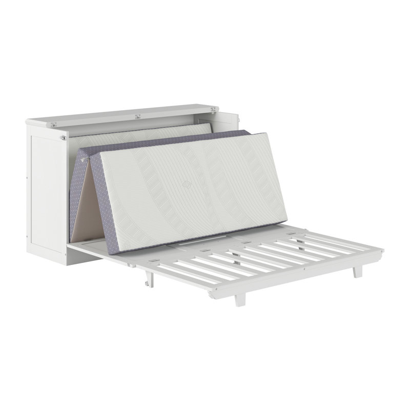  Commode escamotable avec matelas 6 po Charleston, Queen, Blanc