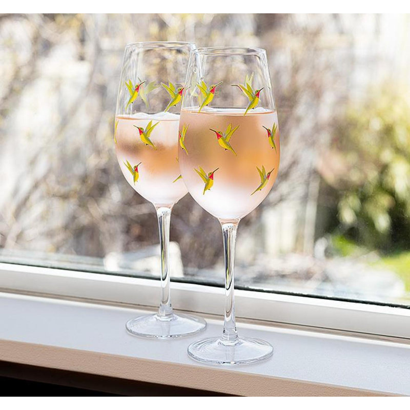 Hummingbirds Stemmed Wine Goblet