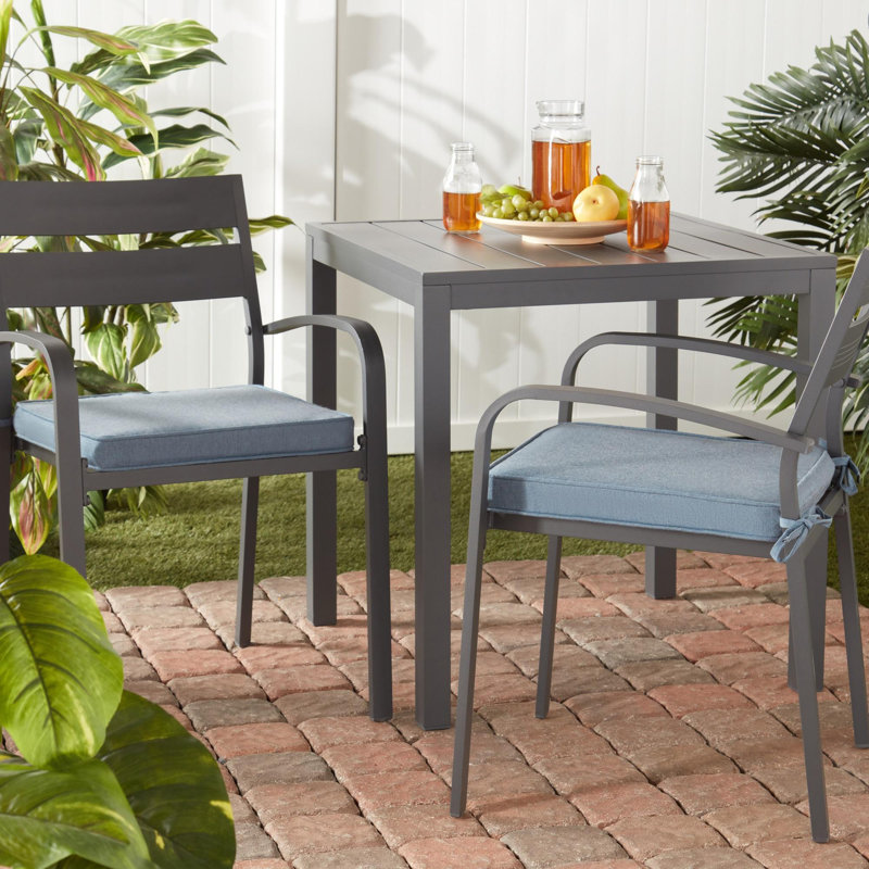 Sunbrella Outdoor Dining Chair Seat Pad, Spectrum Denim